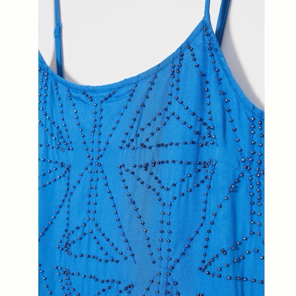 Anthropologie Gabriela Beaded Cami Bl-nk Blank London Medium Blue - Picture 2 of 9